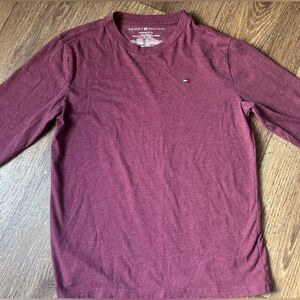 Tommy Hilfiger Burgundy/Maroon Long Sleeve Top
